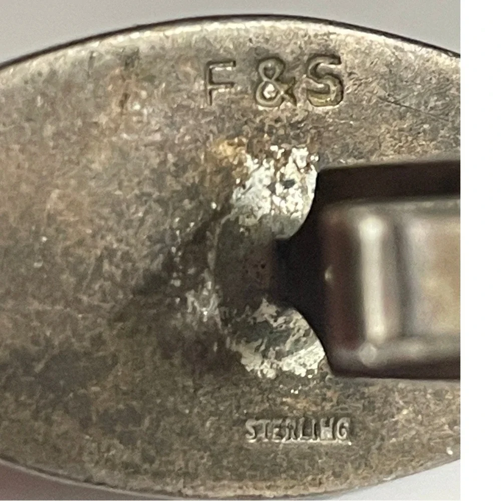 Vintage Sterling Silver Cufflinks F&S Fenwick & Sailors Monogram A 925 Patented